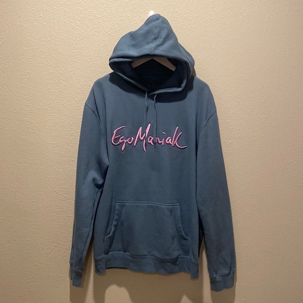 EGO MANIAK Hoodie Puff Embroidery Lavender size XL‎ urban Streetwear
